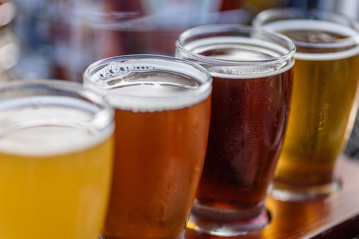 A flight of beer