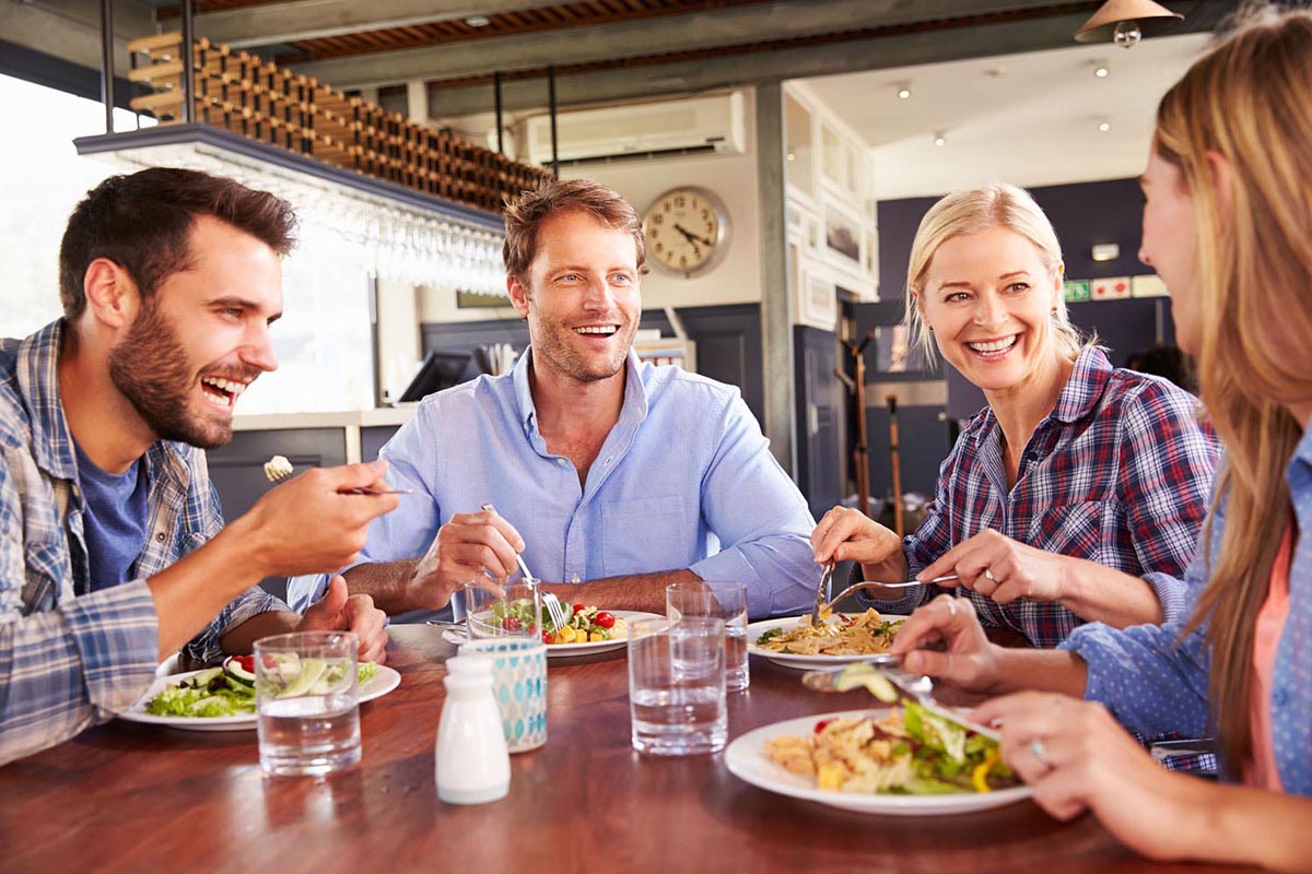 Guests eating some fresh food
